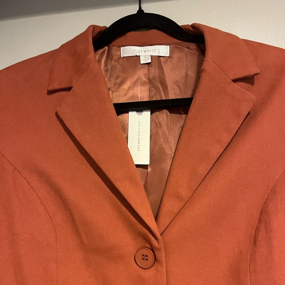 Anthropologie Flat White Orange Cropped Blazer - Picture 2 of 3